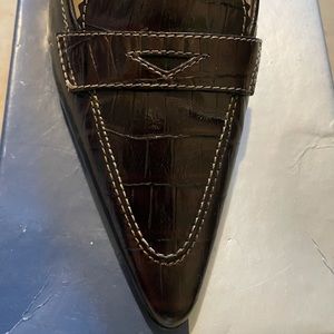 Circa Joan & David Espresso Croco Print Pumps